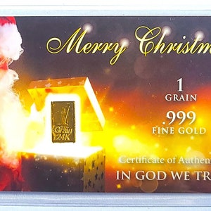 Weihnachtsgeschenk - 1 Korn .999 Feingoldbarren in COA-Karte