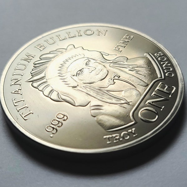 1 Troy Ounce .999 Fine Titanium Bullion Round