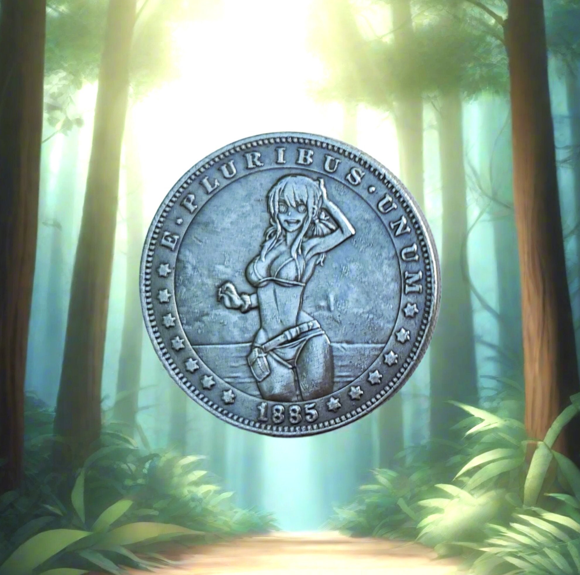 Cute Adventurer Anime Girl - Novelty Coin - Etsy