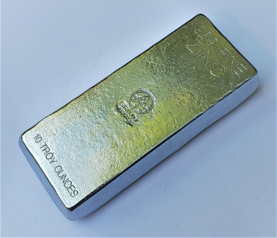 10 Troy Ounce .999 Fine Zinc Bullion Bar