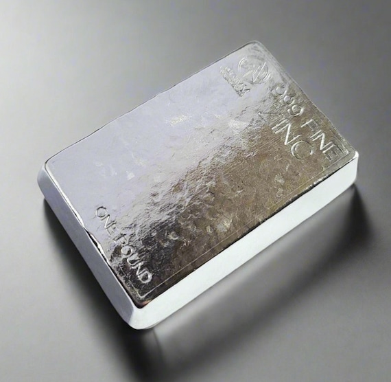 1 Pound .999 Fine Zinc Bullion Stacker Bar - Hand Poured - Hand