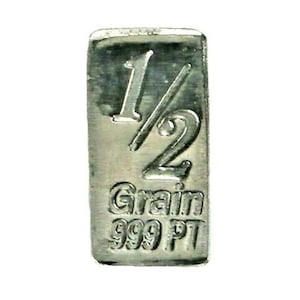 Lingote de platino fino de 1/2 grano y 0,999 quilates