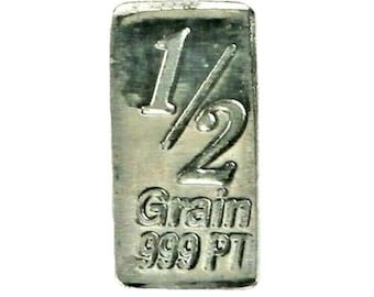 1/2 Grain .999 Fine Platinum Bullion Bar