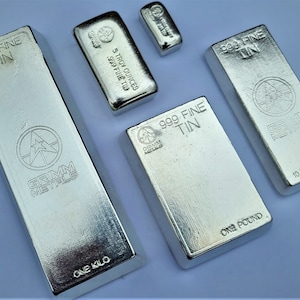 Full Set - Hand Poured .999 Fine Tin Bullion Bars - Grimm Metals