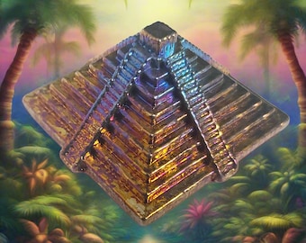 Pyramid - 1 Pound .9999 Fine Bismuth Art Bar - Natural Toning - Spinner - With Certificate of Authenticity