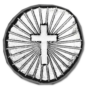 1/2 Troy Ounce Poured .999 Fine Silver Round - Cross