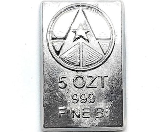 5 Troy Ounce .999 Fine Bismuth Bullion Bar - Hand Poured - GRIMM METALS