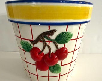 Vintage Life Is A Bowl of Cherries Flower Pot - Studio 56