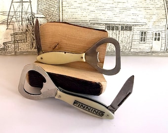 Vintage Finning Bottle Opener with Knife