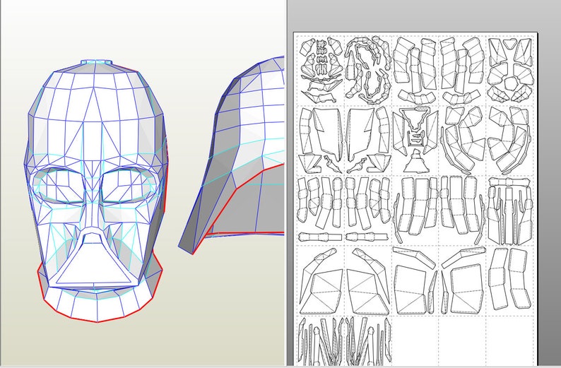 Darth Vader Helmet Do It Yourself Mask DIY Printable Star Etsy