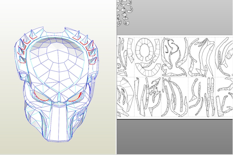 Хищная схема. Маска хищника пепакура. Развертка шлема хищника. Маска хищника Pepakura. Маска хищника из картона.