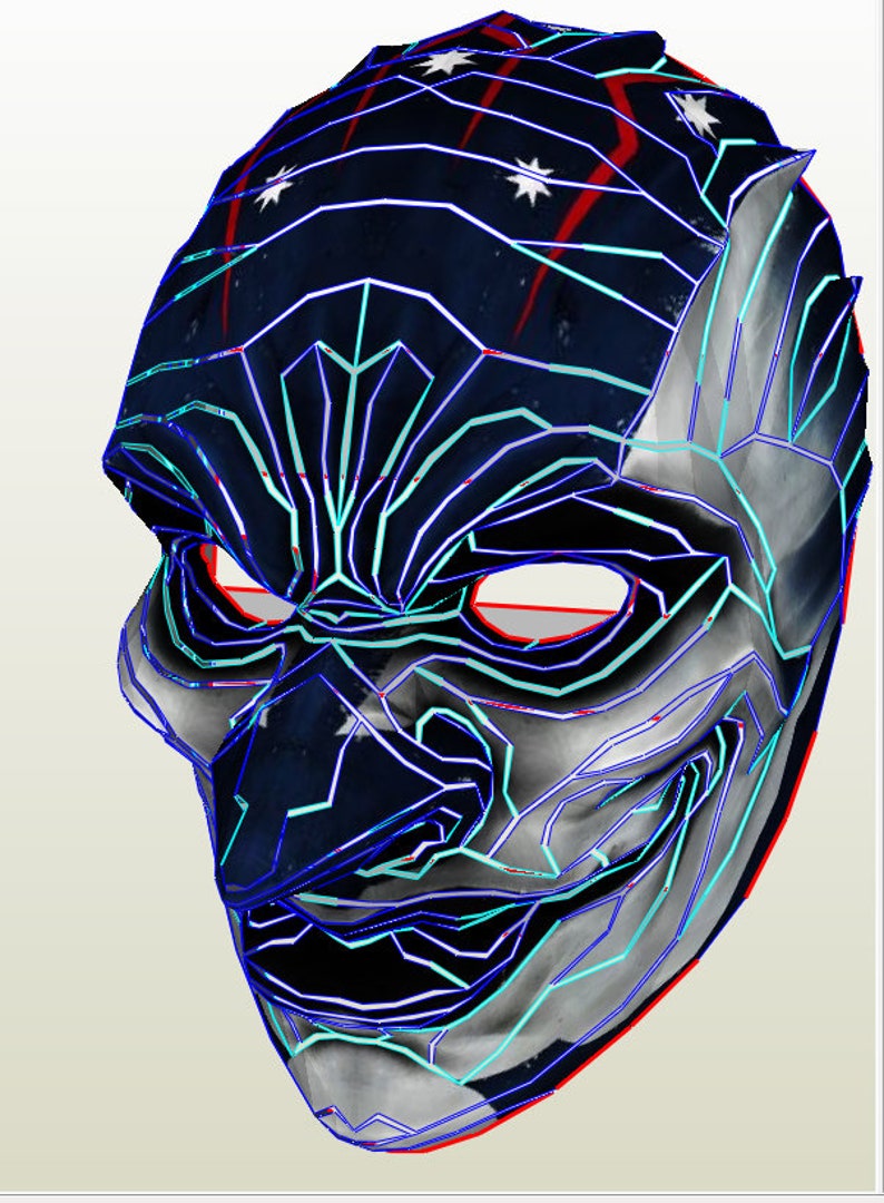 Sydney Payday2 mask Do It Yourself papercraft mask Payday 2 mask DIY