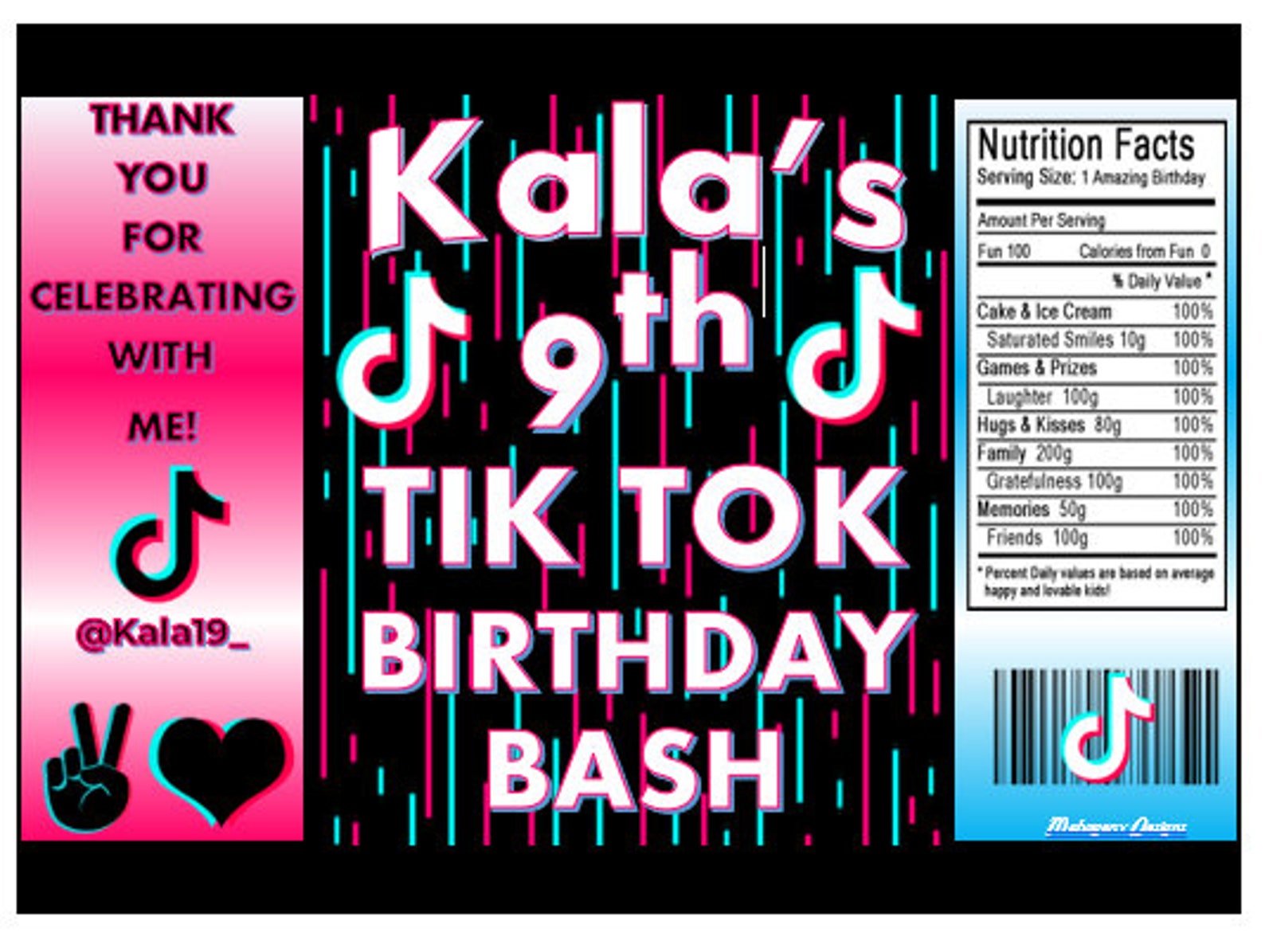 Tik Tok Chip Bag Template | Etsy