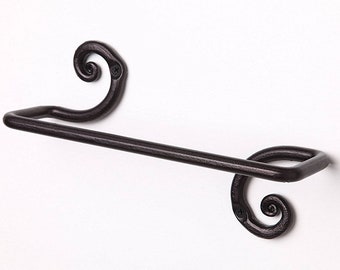 Rustic Towel Rack, Bathroom Towel Holder, Hand Forged Towel Hanger For Kitchen Or Bathroom