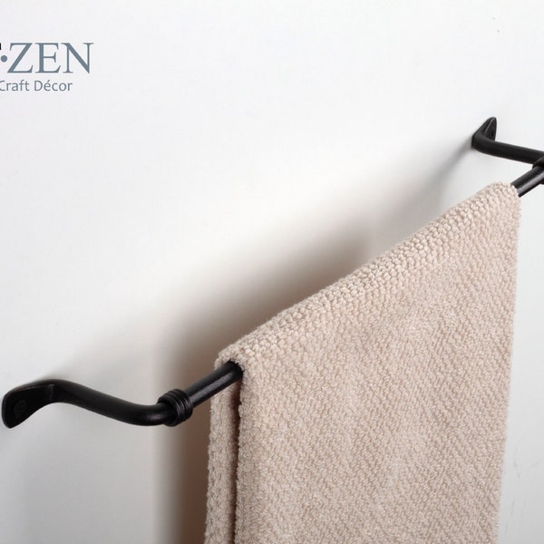 Decorative Towel Bar- Towel Rack | For Kitchen or Bathroom | Handmade Wrought Iron bar - 17''