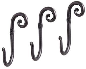 Iron Wall Hooks. Set of 3 Coat hooks
