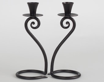 Taper candle holders, iron candlesticks, set of 2 candle holder stand by RTZEN decor