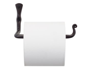 Hand forged toilet paper holder, wrought iron black tp holder, bathroom accessories