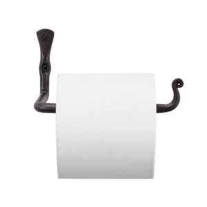 Hand Forged Toilet Paper Holder, Wrought Iron Black TP Holder, Bathroom Accessories, Decorative TP Roll Hanger image 10