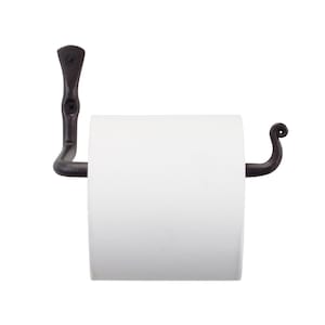 Hand forged toilet paper holder, wrought iron black tp holder, bathroom accessories