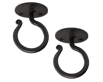 Handmade Wrought Iron Ceiling Hooks Set of 2, Plant Hangers, Lantern Hooks