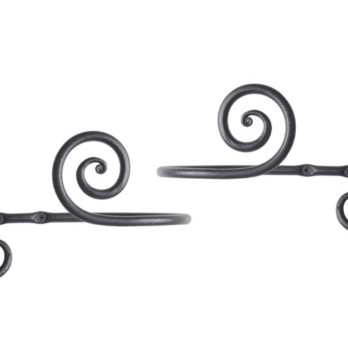 Wrought Iron Curtain Holdbacks Set of 2 Black Drapery Curtain Etsy