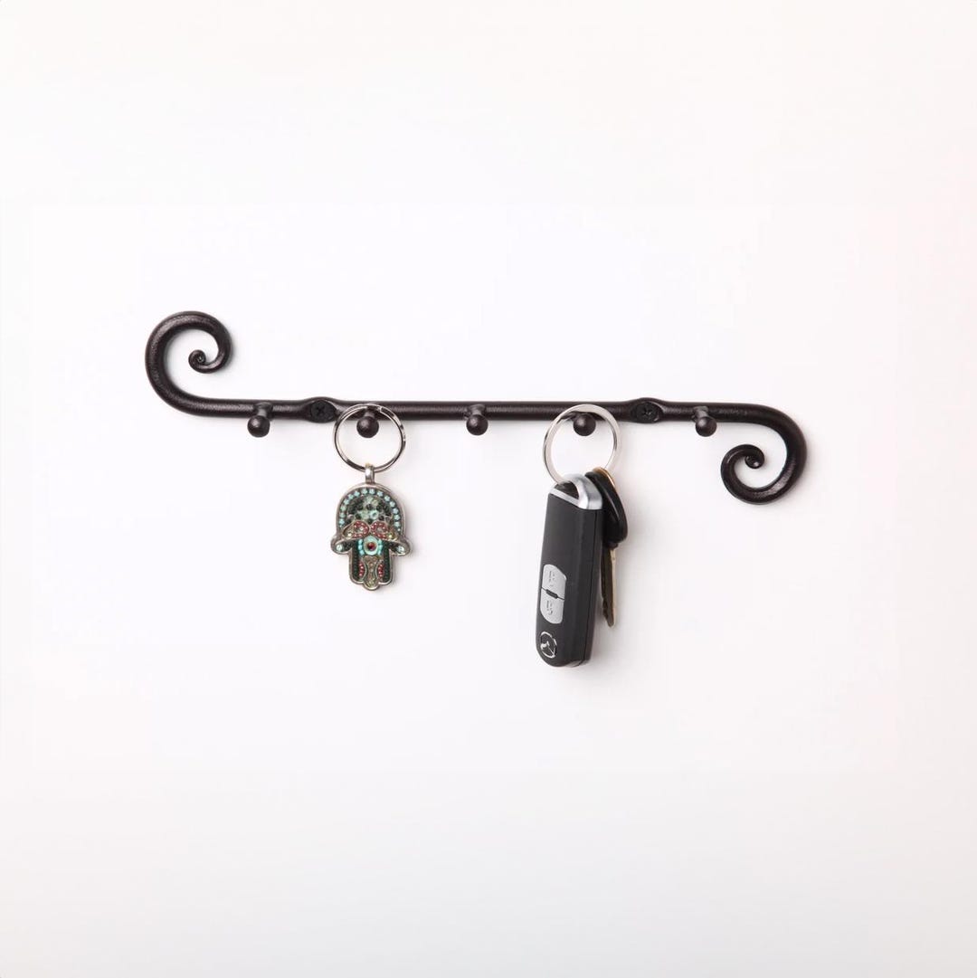 Wrought iron key holder for wall hotsell