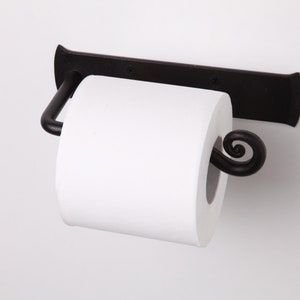 Rustic Tissue Holder. Forged Iron Toilet Paper Holder image 1