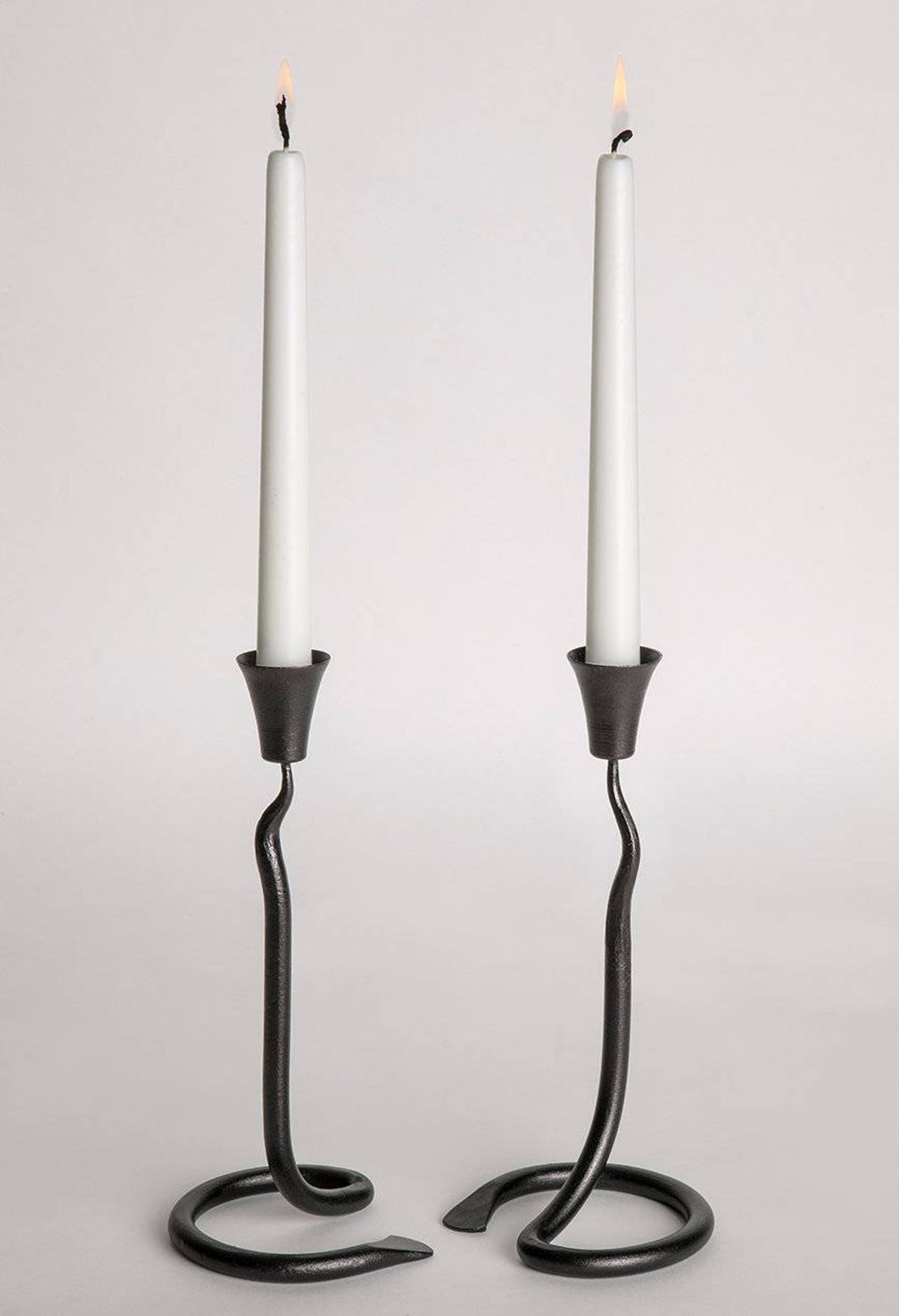 Set of 2 Iron Taper Candle Holders Black Candlesticks Etsy