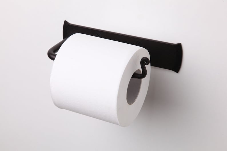 Rustic Tissue Holder. Forged Iron Toilet Paper Holder