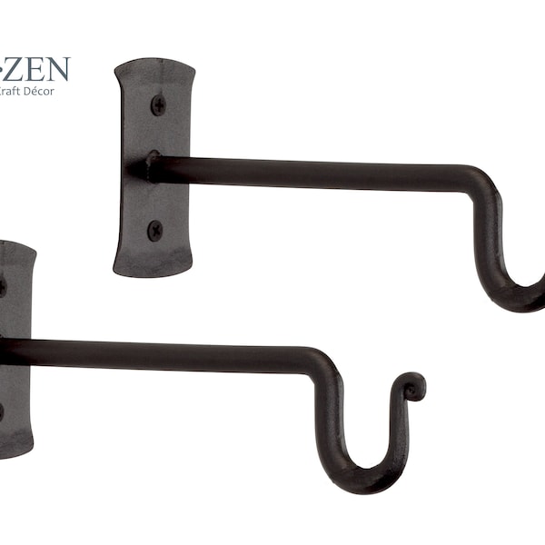 Set of 2 Iron Bird Feeder Hooks, Plant Hangers, Lantern Hooks by RTZEN-Décor