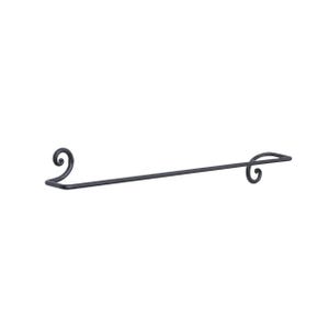 May include: Black metal towel rack with decorative scroll ends.