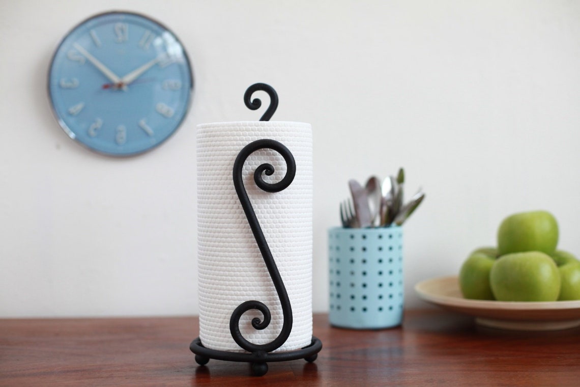 Wrought Iron Handmade Paper Towel Holder Etsy