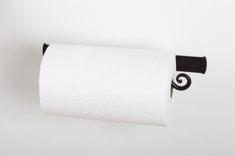 Wrought Iron Paper Towel Holder Wall Mount, Farmhouse Kitchen Decor, Standard Jumbo Rolls, Housewarming Gift Idea