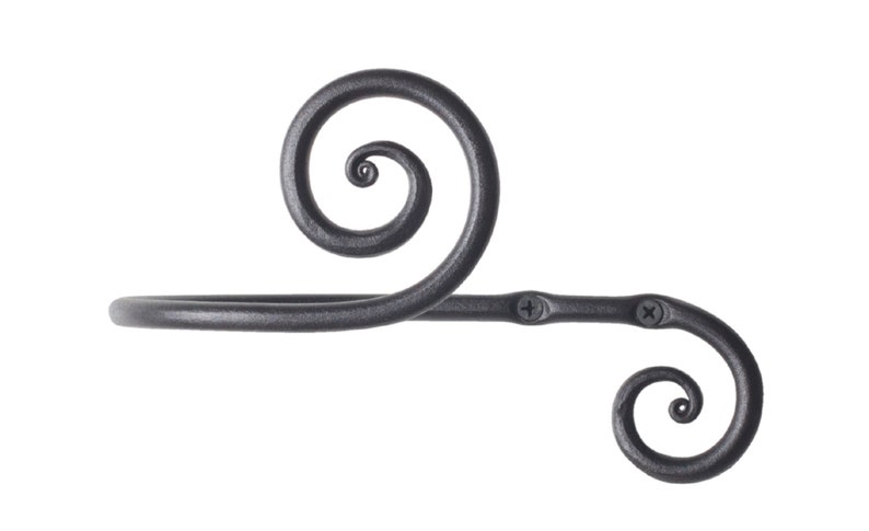 Set Of 2 Black Drapery curtain holdbacks Wrought Iron Curtain Holdbacks
