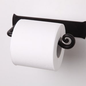 Rustic Tissue Holder. Forged Iron Toilet Paper Holder image 3