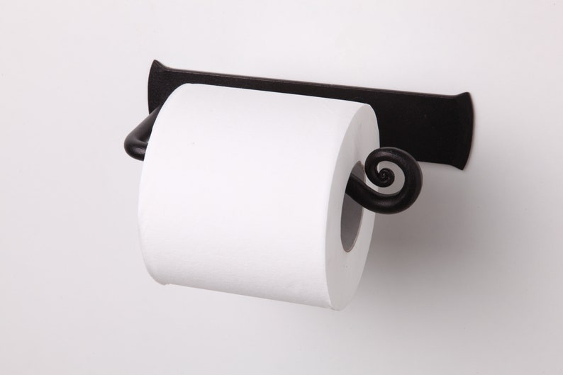 Rustic Tissue Holder. Forged Iron Toilet Paper Holder image 3