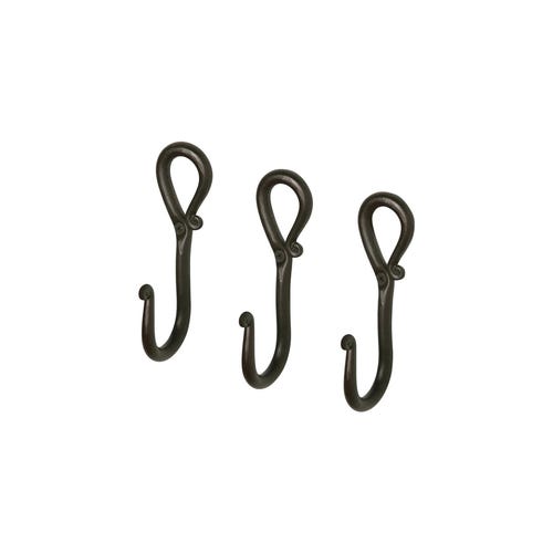 Lot de 3 patères en fer forgé faites main, patères pour peignoir rustique