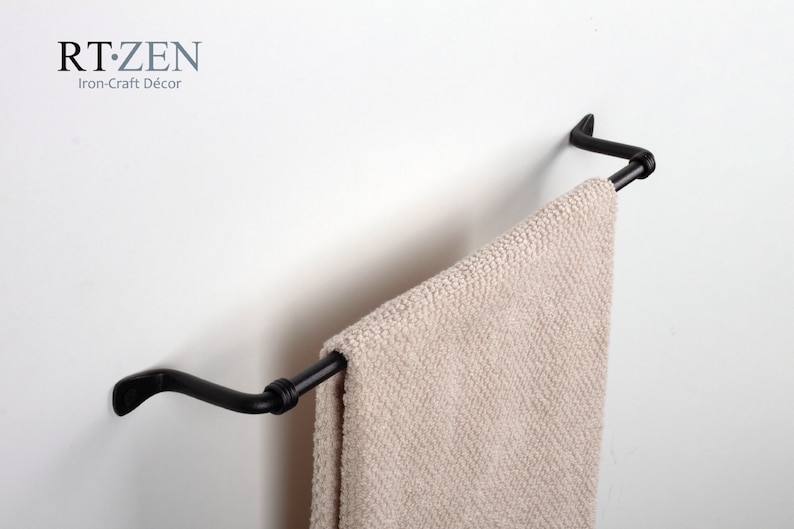 Decorative Towel Bar- Towel Rack | For Kitchen or Bathroom | Handmade Wrought Iron bar - 17''