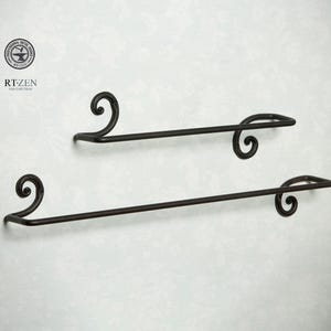 Handmade Wrought Iron Towel Rack Set, Bathroom Towel Bar and Hanger