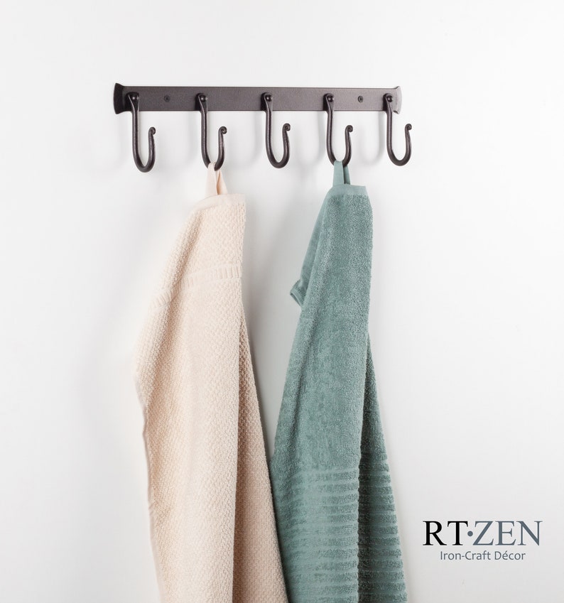 Rustic Iron Coat Rack Decorative Iron 5 Hooks Coat And Hat Etsy