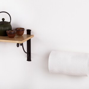 Wrought Iron Paper Towel Holder Wall Mount, Farmhouse Kitchen Decor, Standard Jumbo Rolls, Housewarming Gift Idea