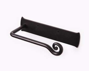 Handmade Wrought Iron Toilet Paper Holder, Wall Mounted TP Holder for Bathroom Décor