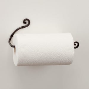 Handmade Iron Paper Towel Holder, Wall Mount Kitchen Decor & Organizer