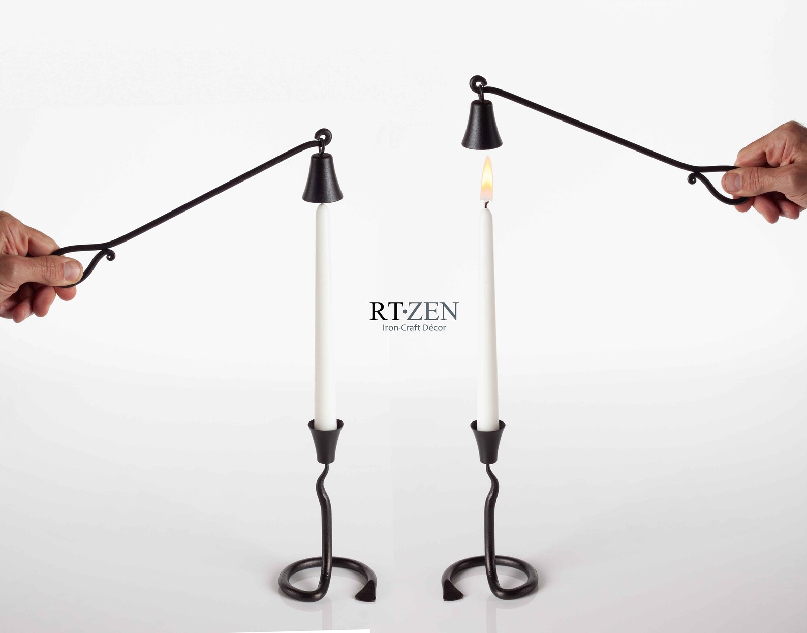 Set of 2 Decorative Candle Snuffers Wrought Iron Candle Etsy