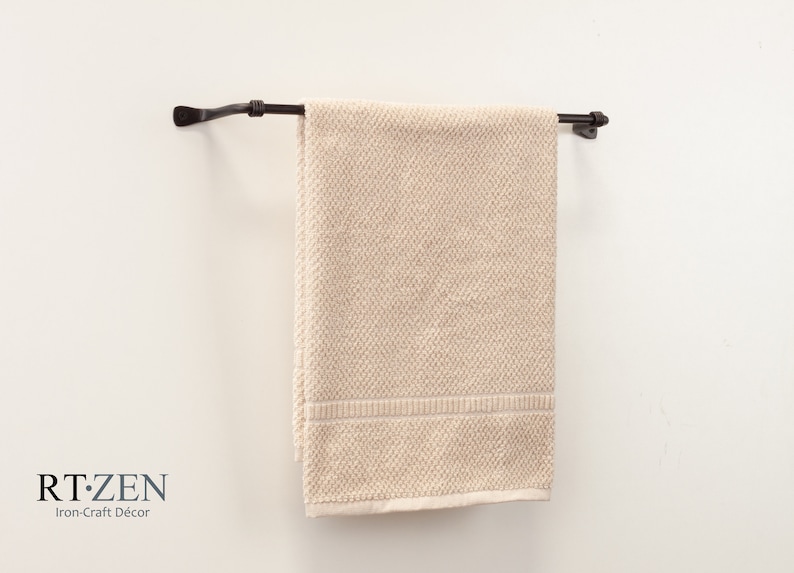 Decorative Towel Bar- Towel Rack | For Kitchen or Bathroom | Handmade Wrought Iron bar - 17''