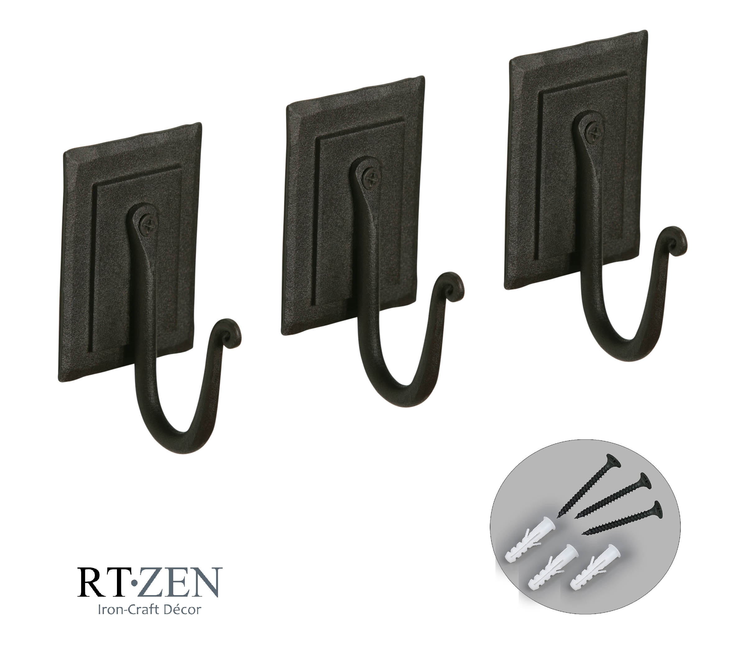 Wrought Iron Coat Hooks Wall Mounted Black hooks Etsy