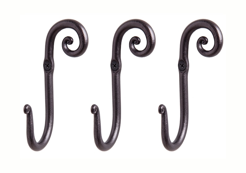 Wrought Iron wall Hooks decorative wall mounted iron Etsy