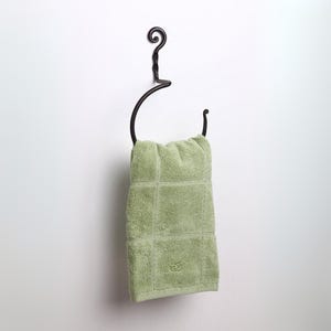Forged Wrought Iron Towel Ring, Blacksmith Handmade Iron Towel Holder, Modern Farmhouse and Industrial Bath Hardware, Kitchen Accessories