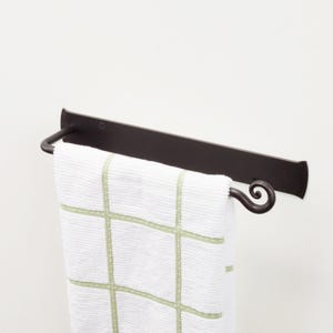 Handmade Wrought Iron Towel Bar for Kitchen or Bathroom, Decorative Towel Rack